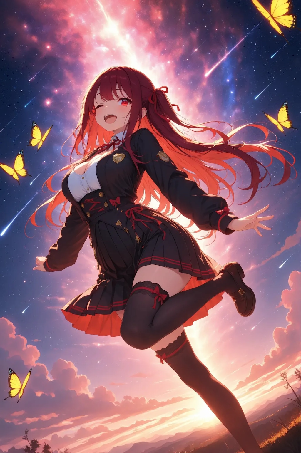 綺麗な空と舞う蝶✨