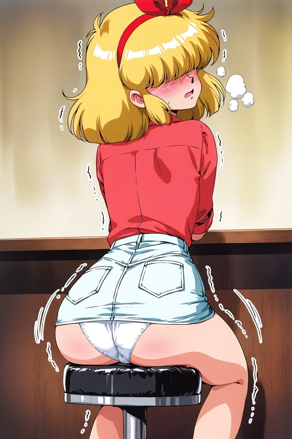 椅子に座る（レトロ調）