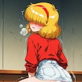 椅子に座る（レトロ調） 3枚目
