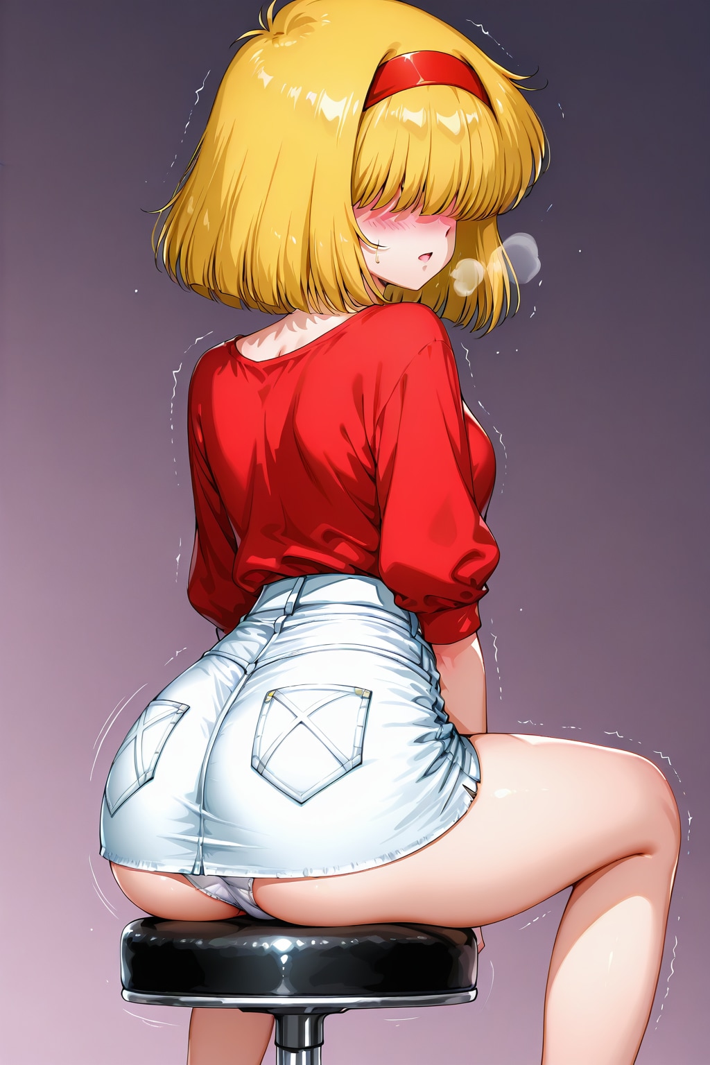 椅子に座る（レトロ調）