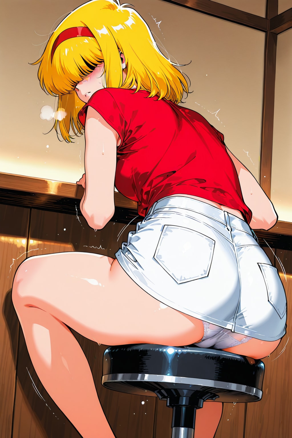 椅子に座る（レトロ調）