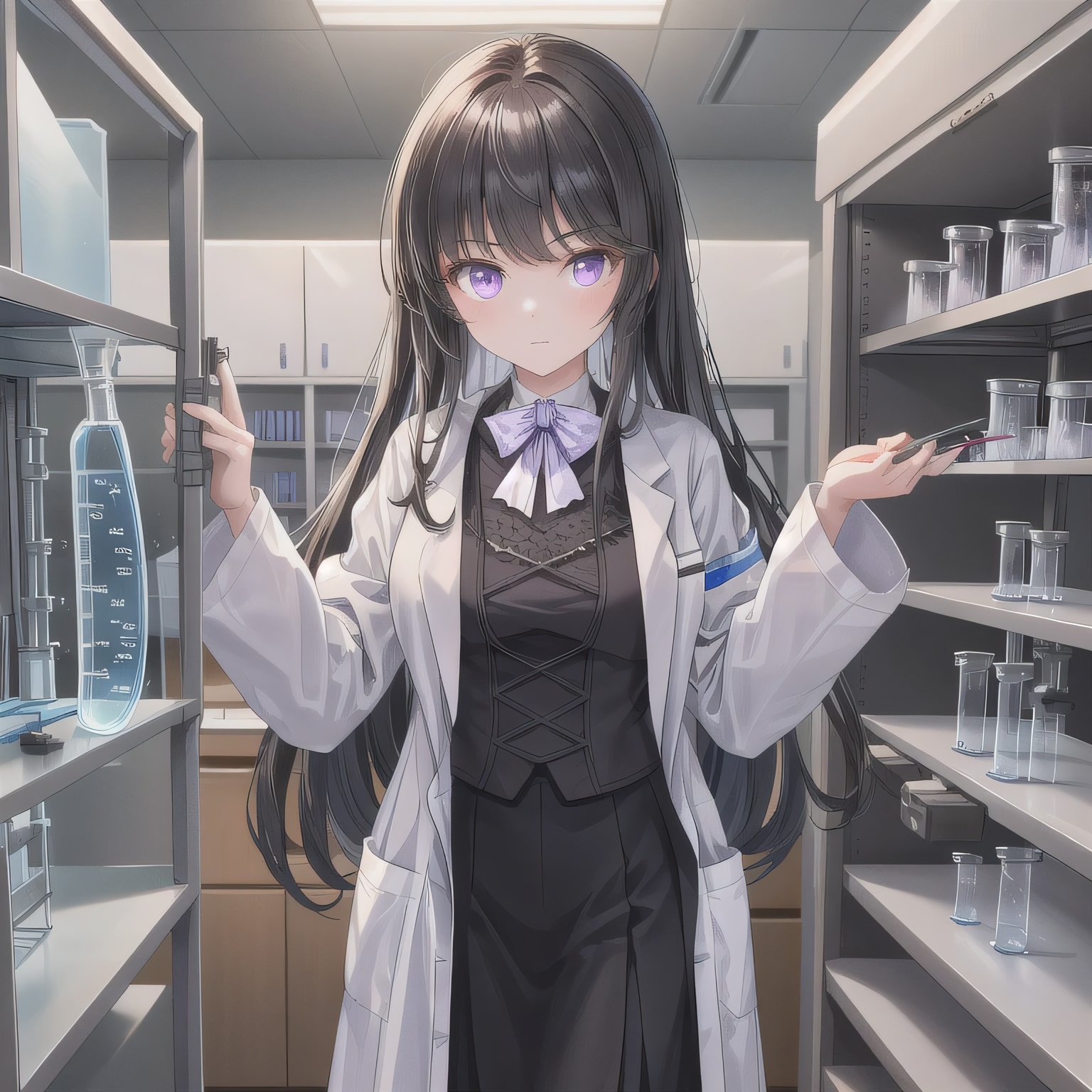 黒髪ロングで白衣の少女５３ | の人気AIイラスト・グラビア