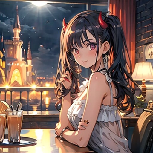 悪魔っ子黒髪ツインテール250519 | の人気AIイラスト・グラビア