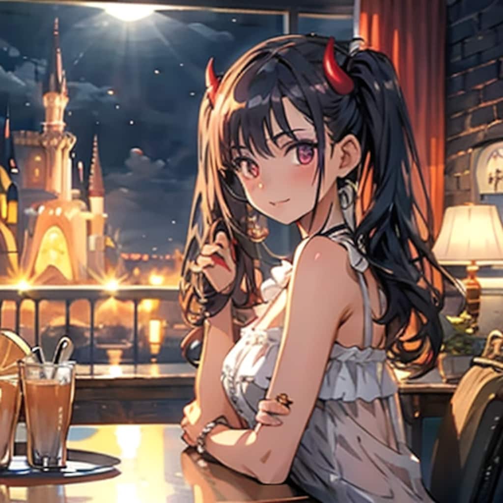 悪魔っ子黒髪ツインテール250519