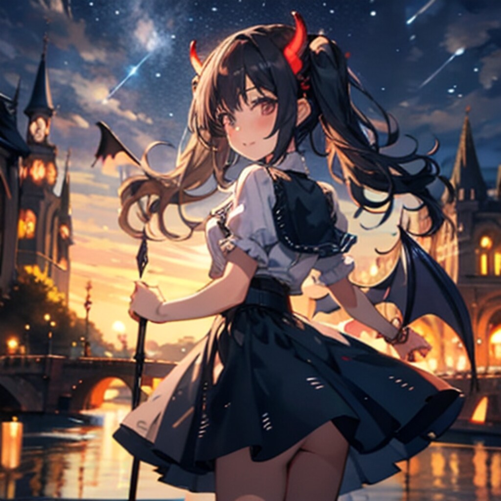 悪魔っ子黒髪ツインテール250519