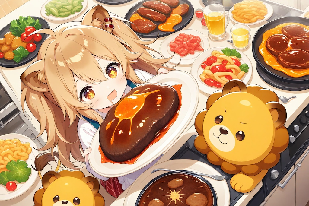 こんなに食べてもいいの！？ごしゅじん大好き！