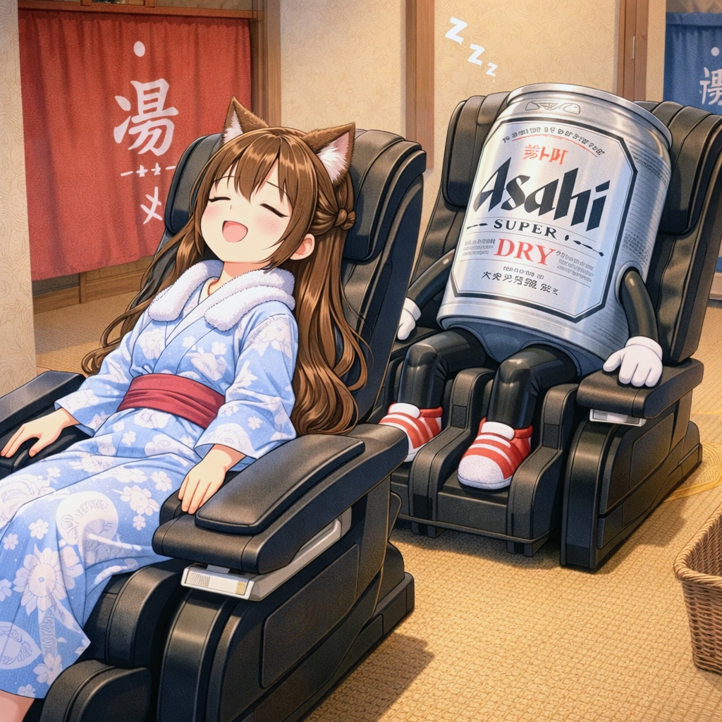 温泉旅館を満喫する小さな女の子２