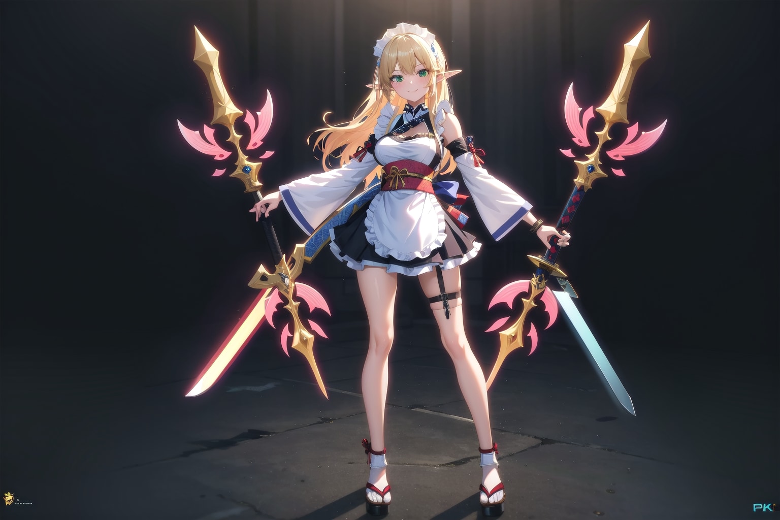 戦うエルフメイドの人妻さん