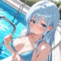 水着と水面とみなも 2枚目