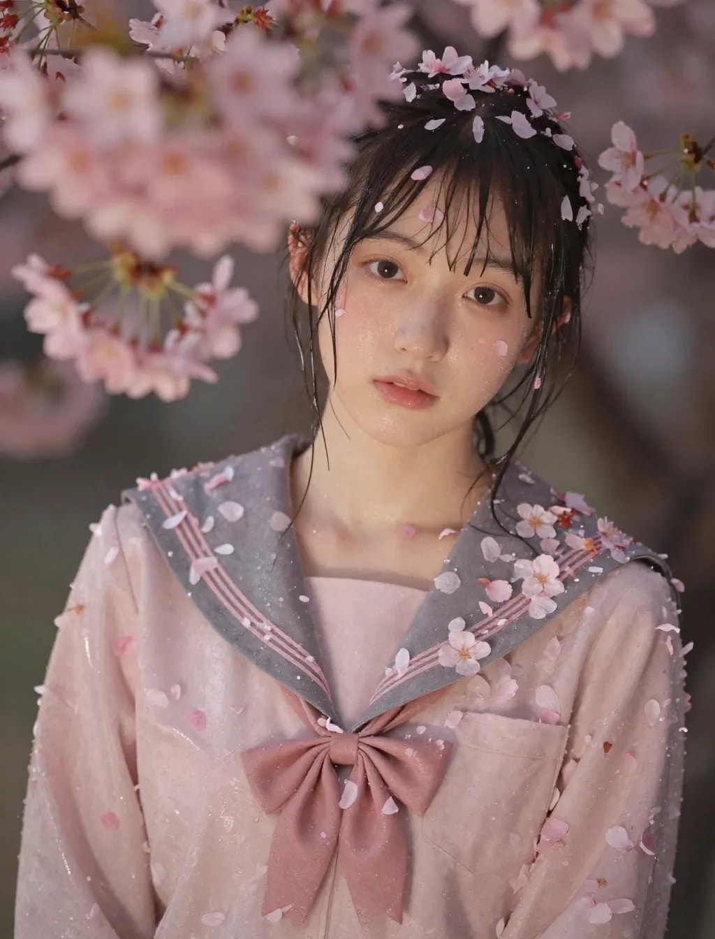 季節外れの桜まみれ＆セーラー服