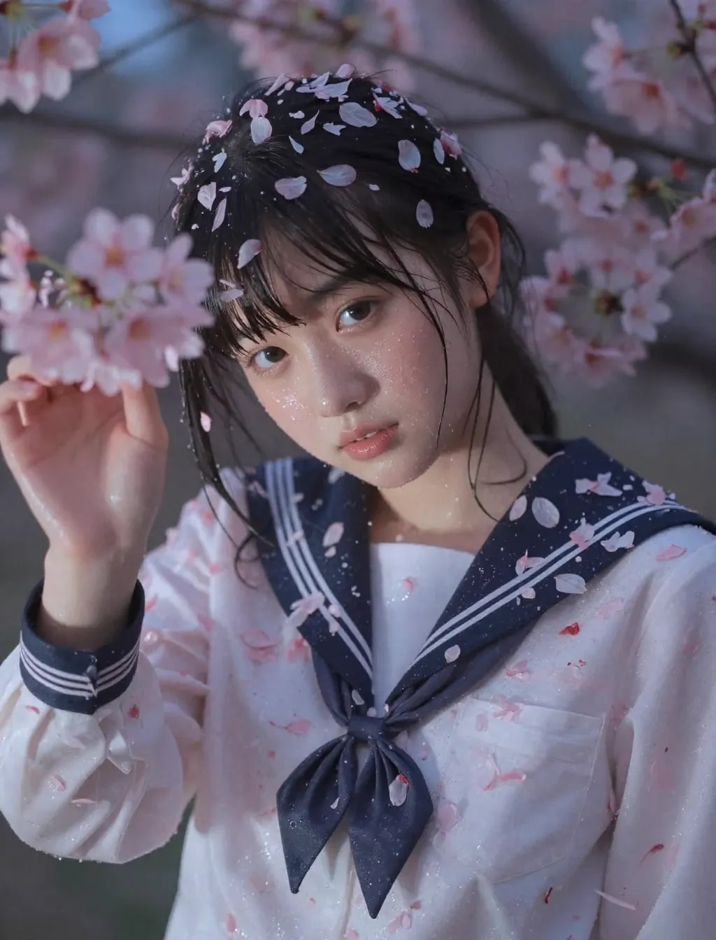 季節外れの桜まみれ＆セーラー服