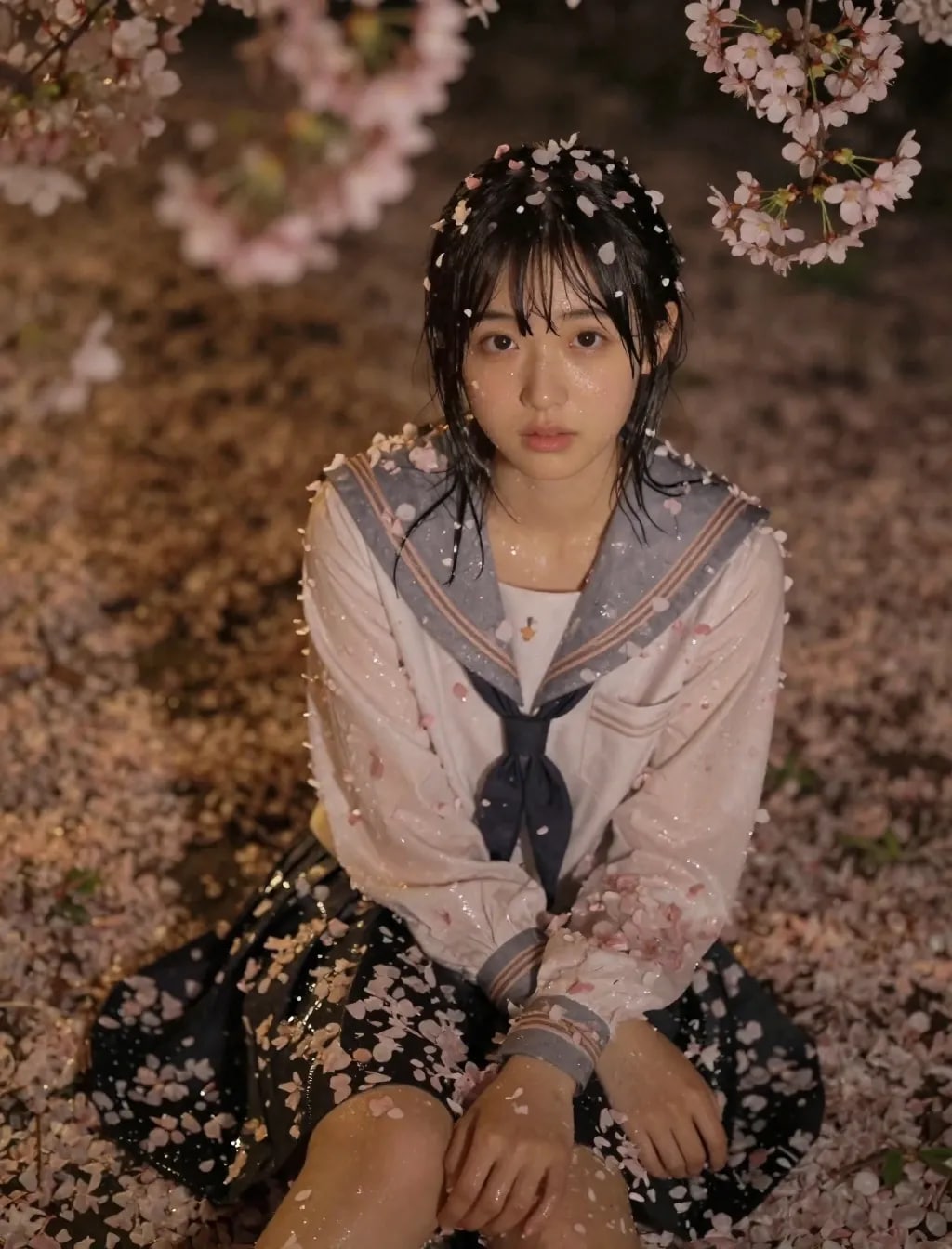 季節外れの桜まみれ＆セーラー服