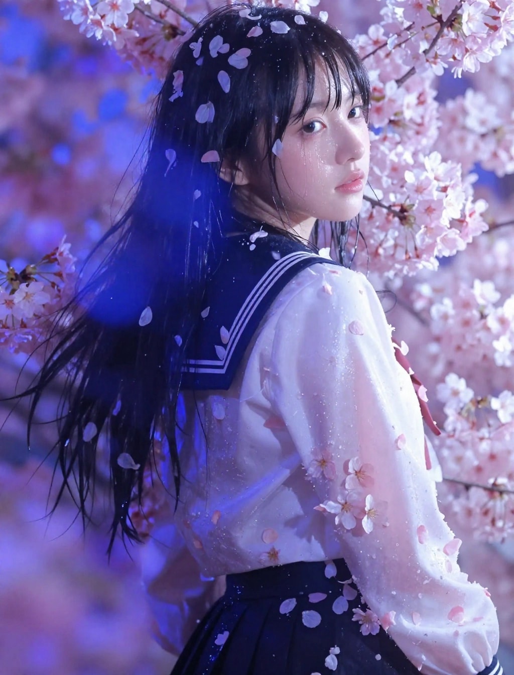 季節外れの桜まみれ＆セーラー服