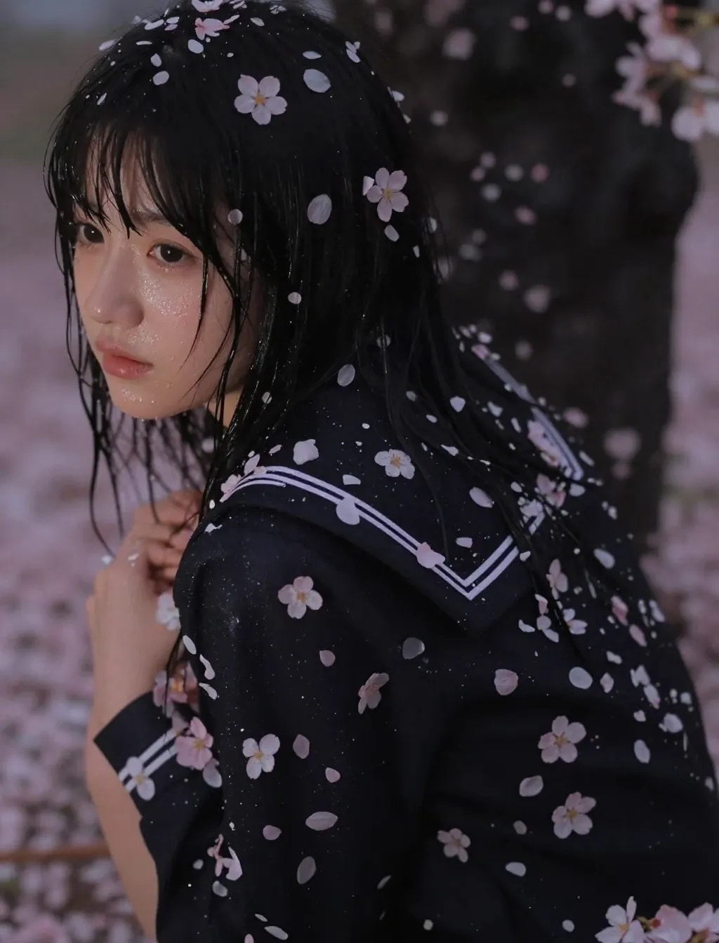 季節外れの桜まみれ＆セーラー服
