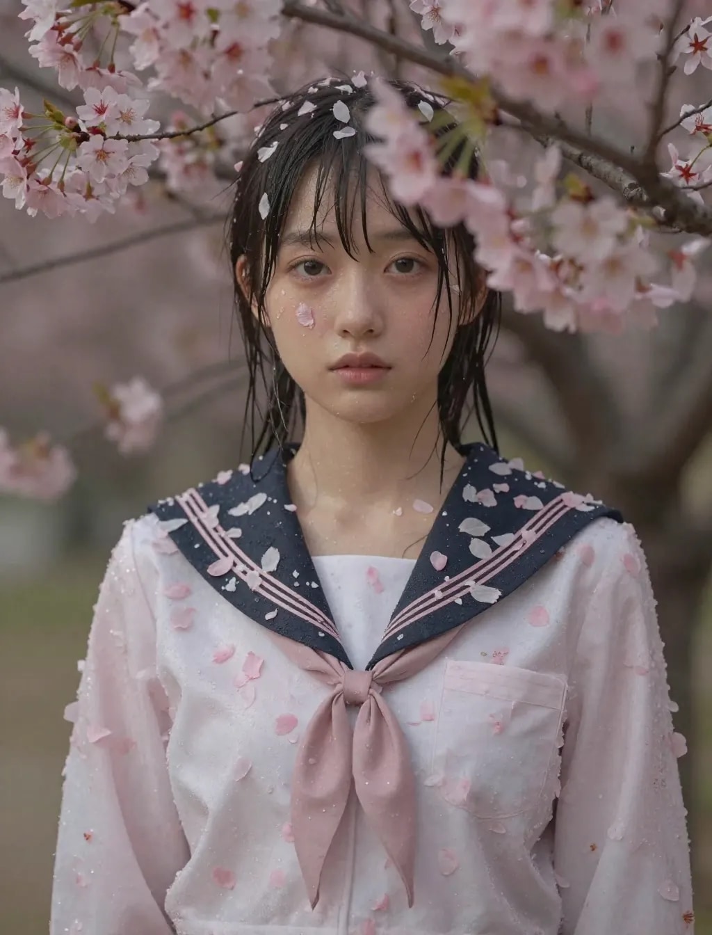 季節外れの桜まみれ＆セーラー服