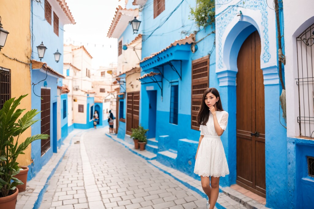 モロッコ北部のリフ山脈にある**シェフシャウエン（通称シャウエン）を旅する