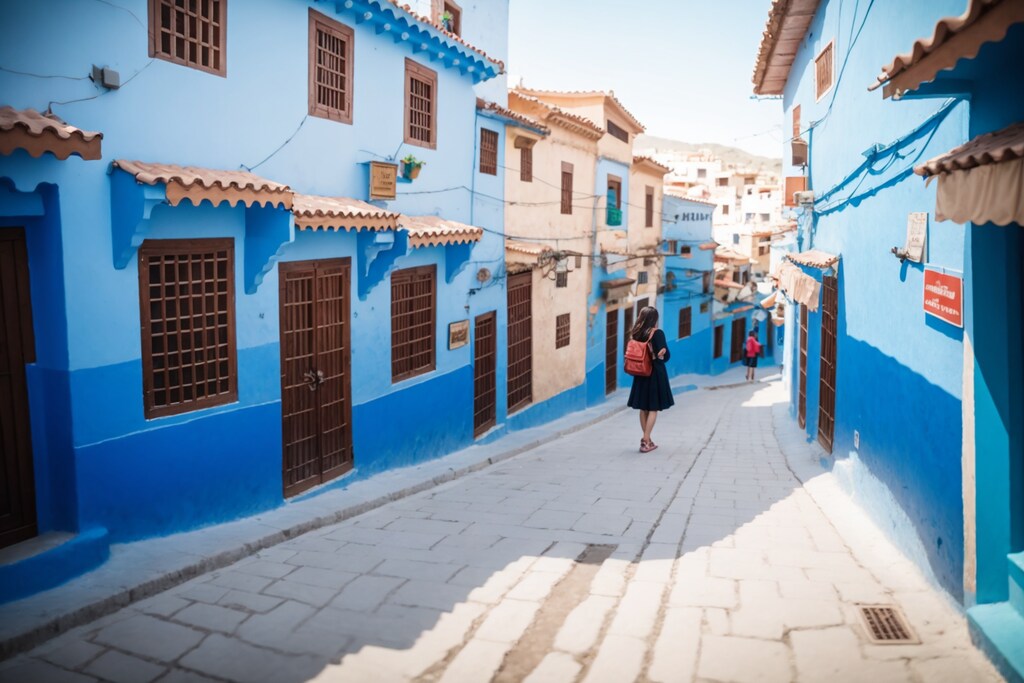 モロッコ北部のリフ山脈にある**シェフシャウエン（通称シャウエン）を旅する