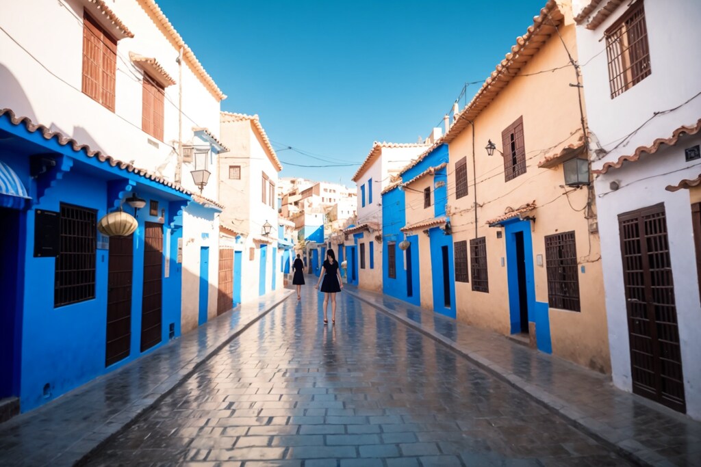 モロッコ北部のリフ山脈にある**シェフシャウエン（通称シャウエン）を旅する