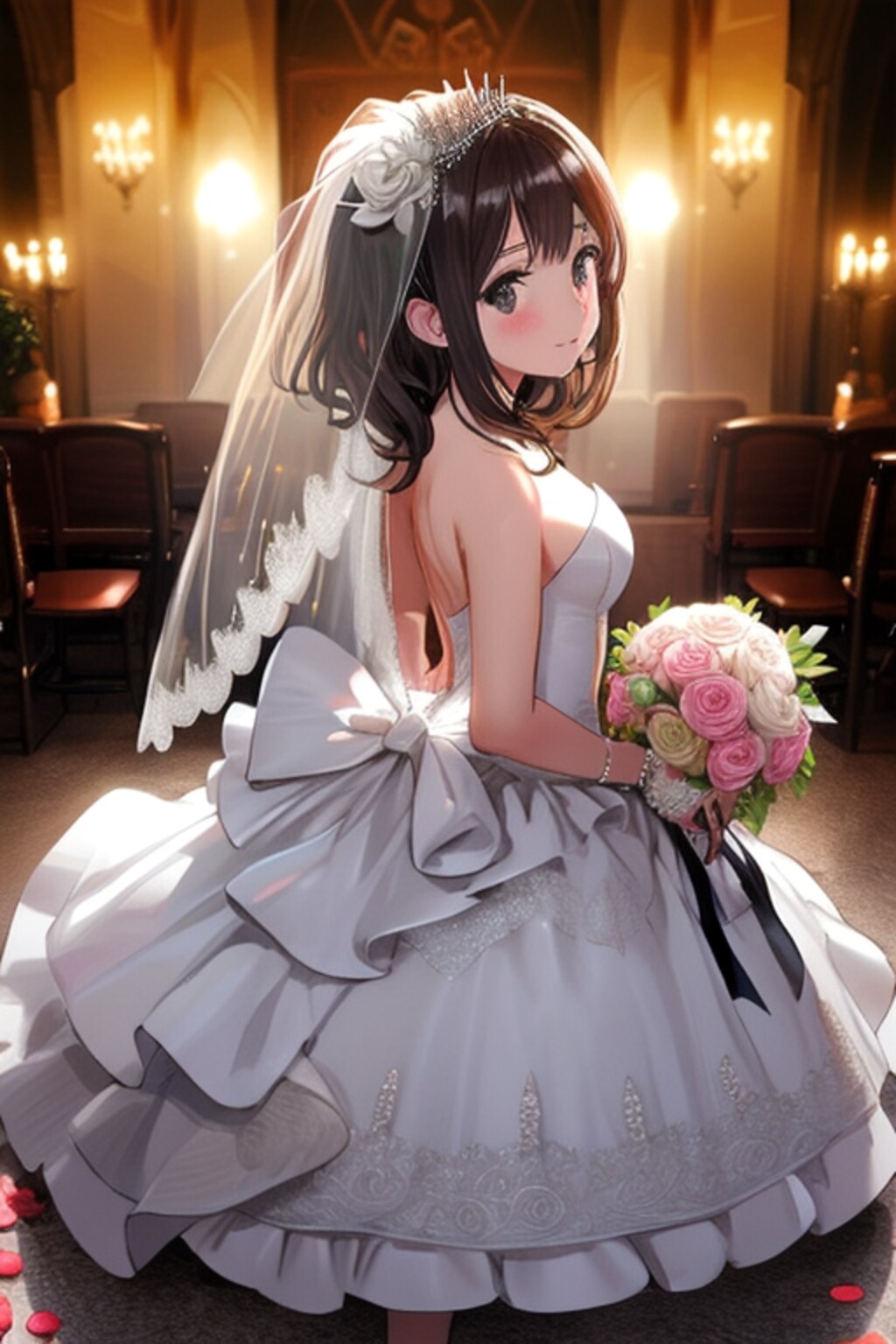 挙式姿の女の子