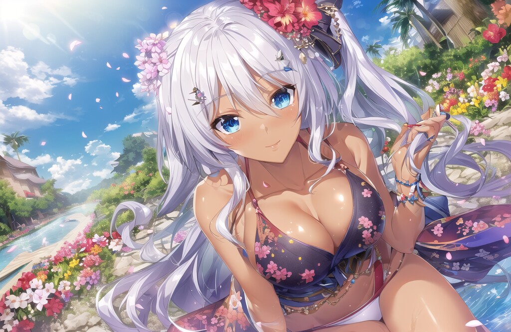 流れるプールにて