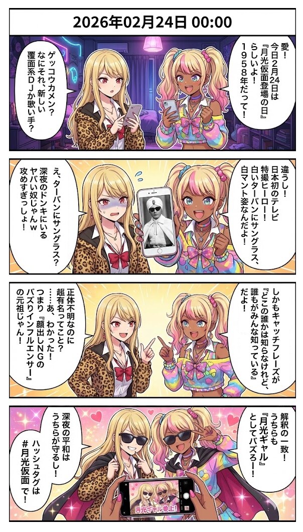 「月光仮面登場の日」　毎日漫画0時