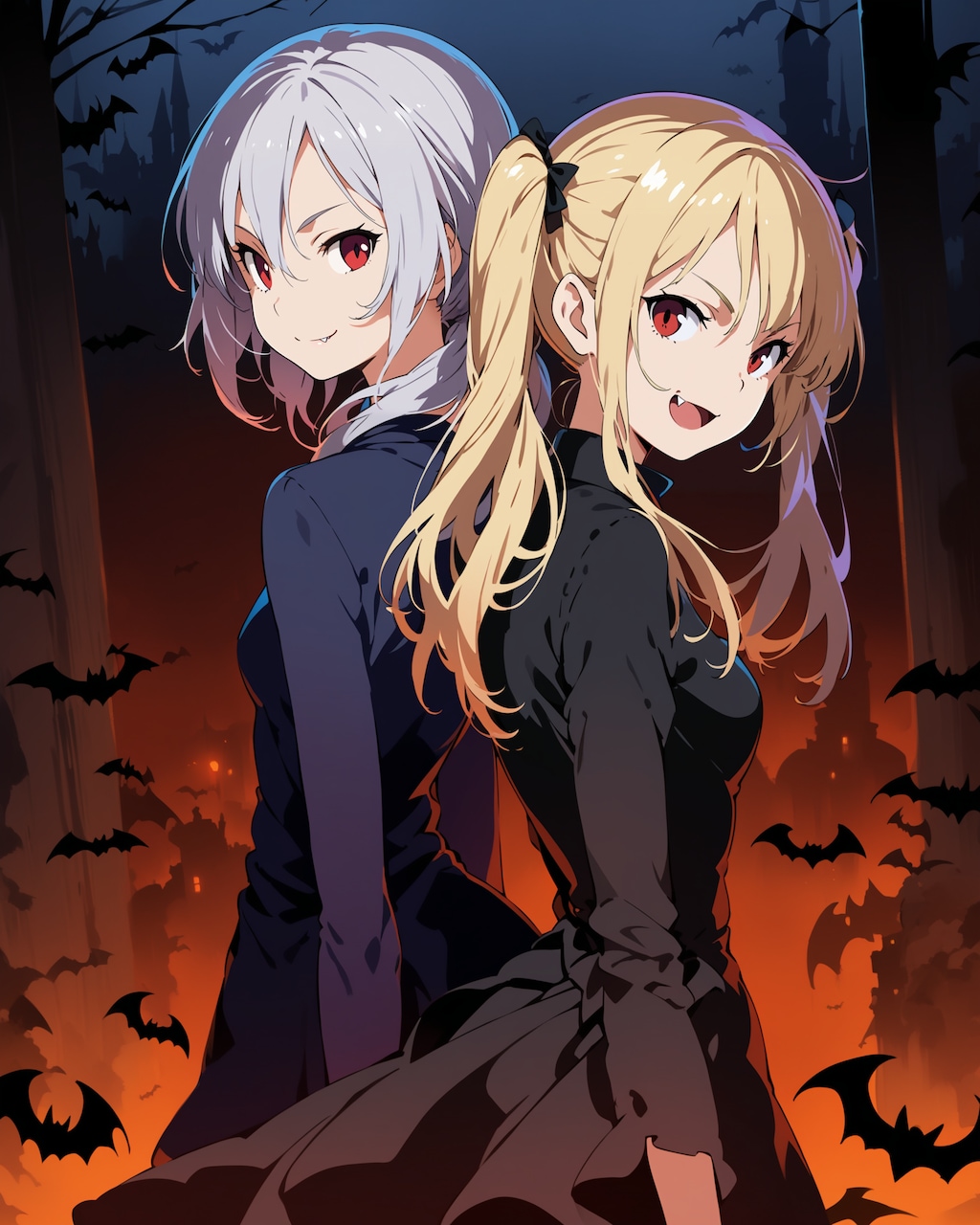 夜に血を求める2人