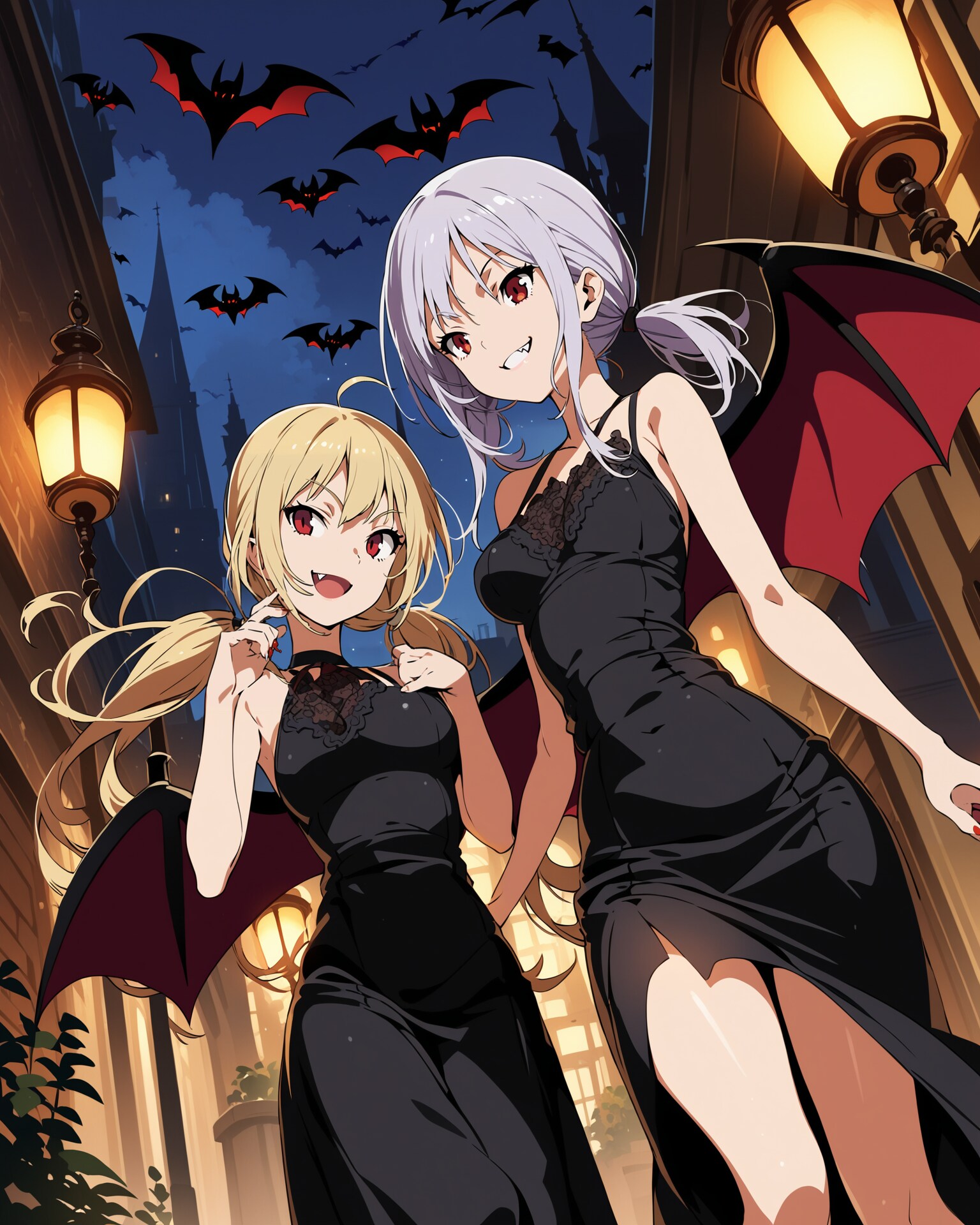 夜に血を求める2人 | の人気AIイラスト・グラビア