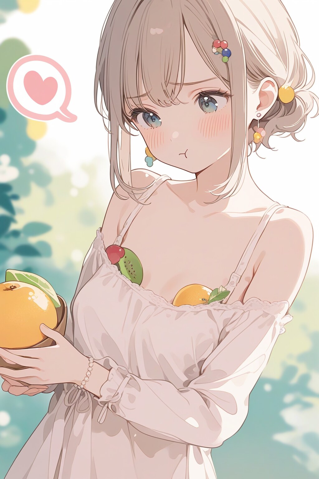 フルーツで豊胸する貧乳女子
