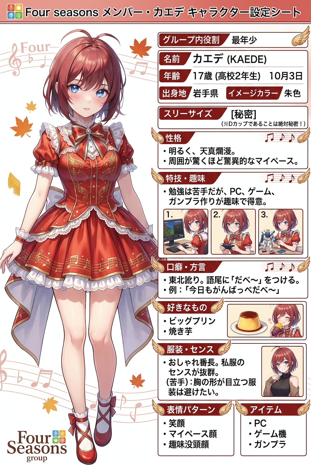 Four seasonsキャラクターシート