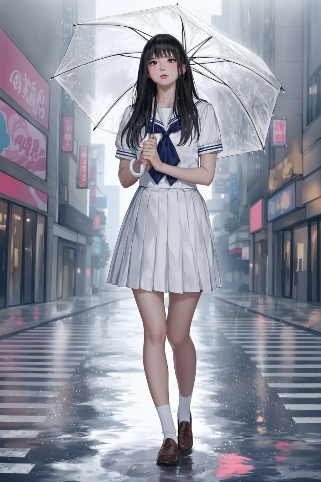 雨が降る街 | の人気AIイラスト・グラビア