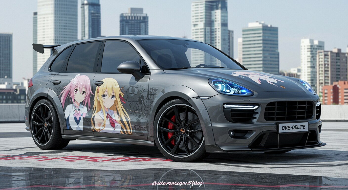 アニメキャラ痛車ポルシェカイエン | の人気AIイラスト・グラビア