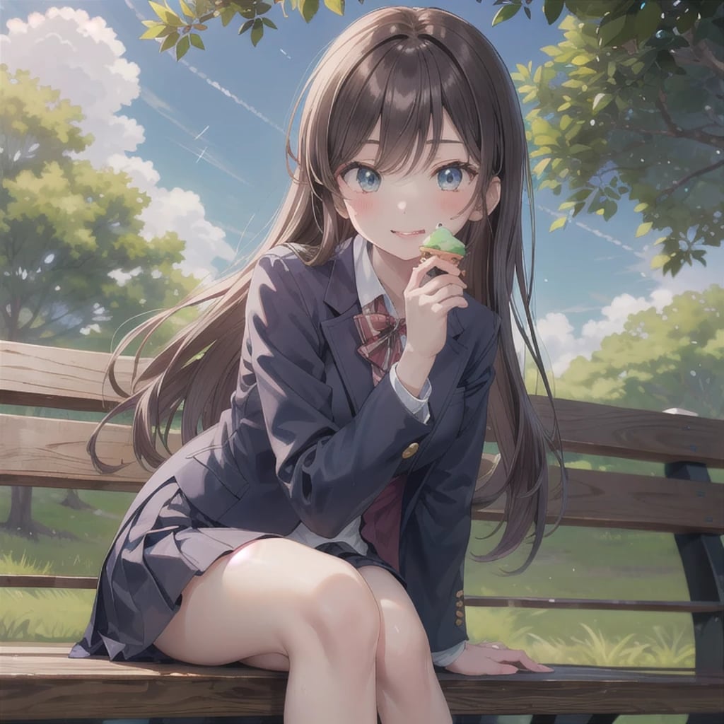 黒髪ロングでブレザーの少女６０