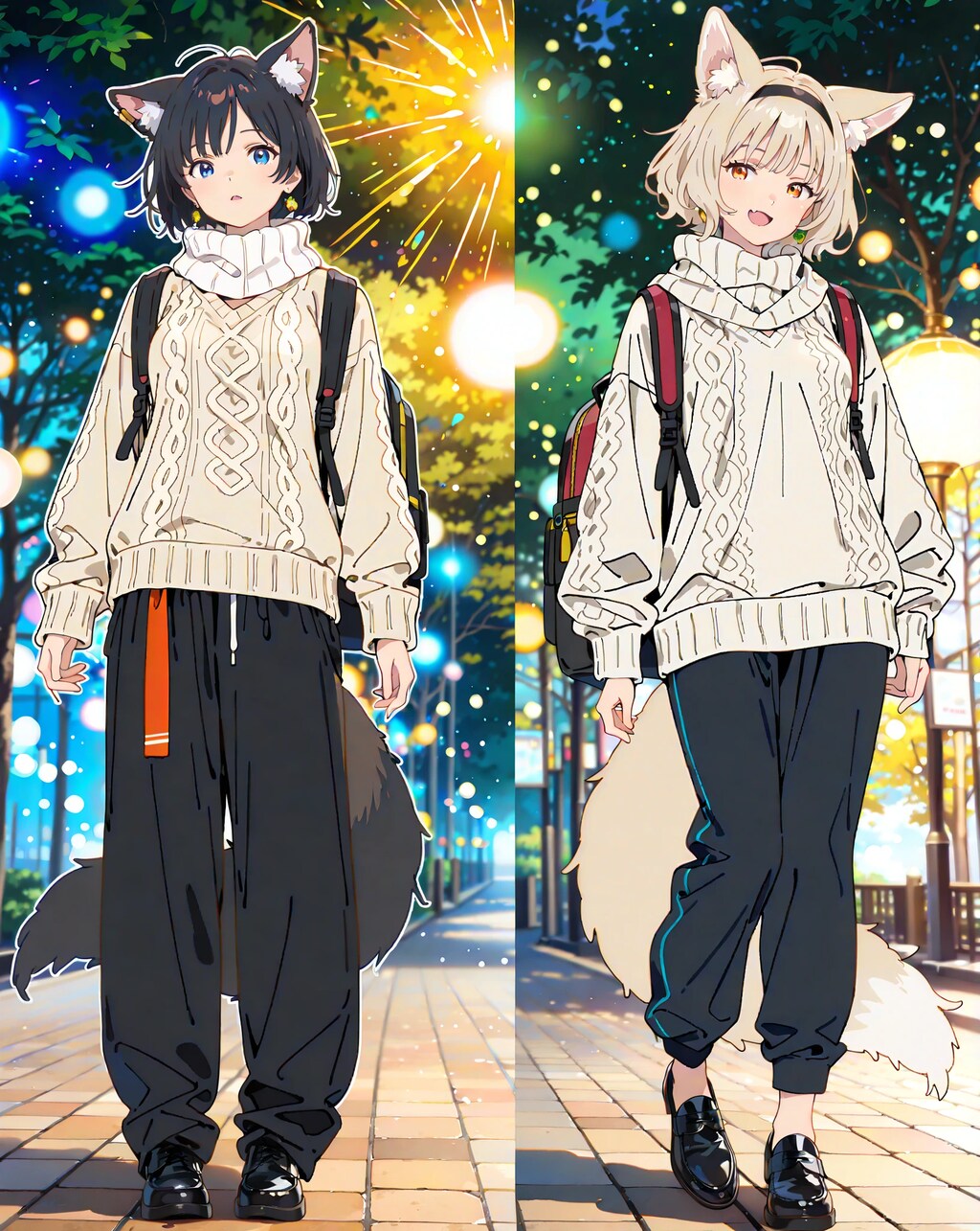 2人の秋冬ファッション