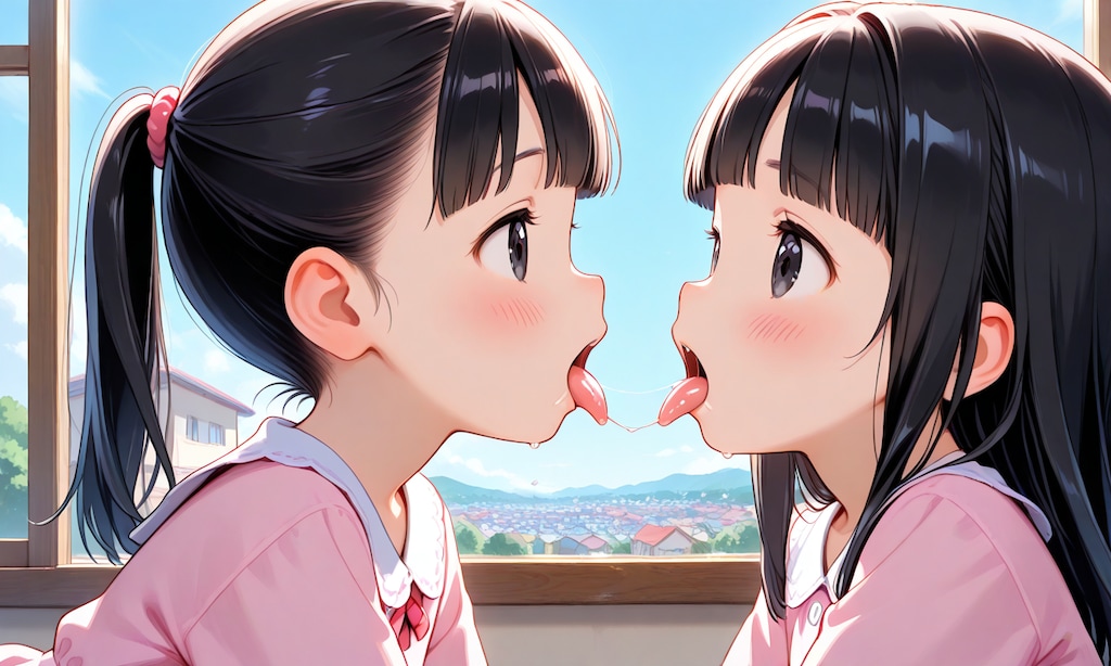姉妹の百合キス