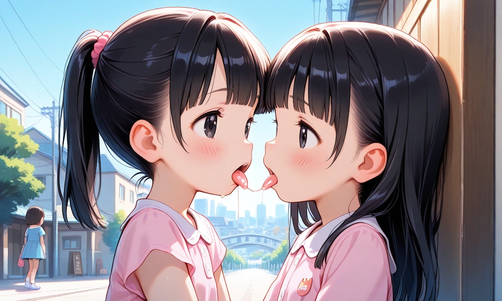 姉妹の百合キス