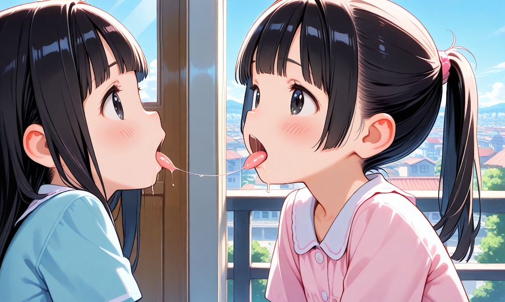 姉妹の百合キス