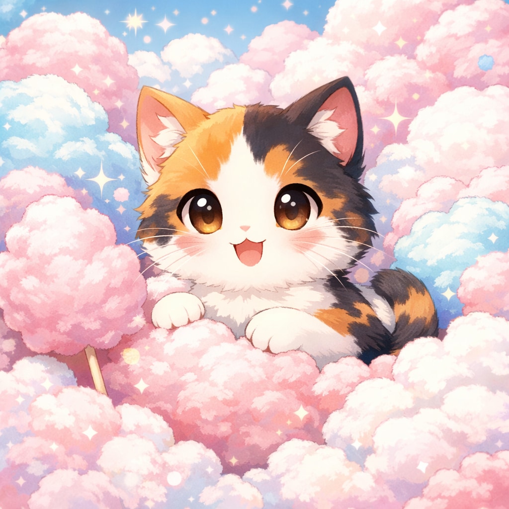 【動物】キュン死に確実！綿あめ猫ちゃ | の人気AIイラスト・グラビア