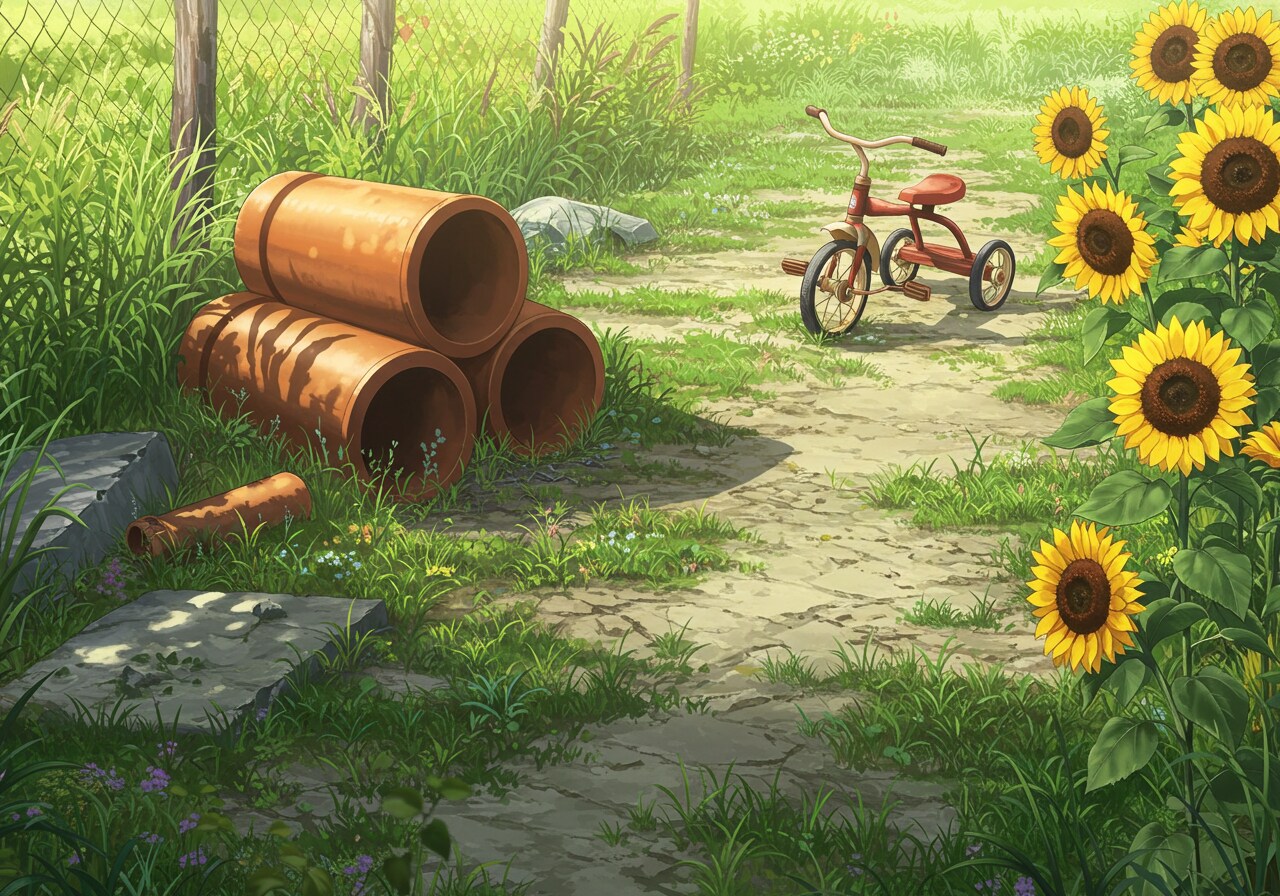 ヒマワリのある風景２・午後１時 | の人気AIイラスト・グラビア