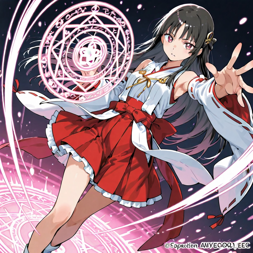 巫女風魔法少女