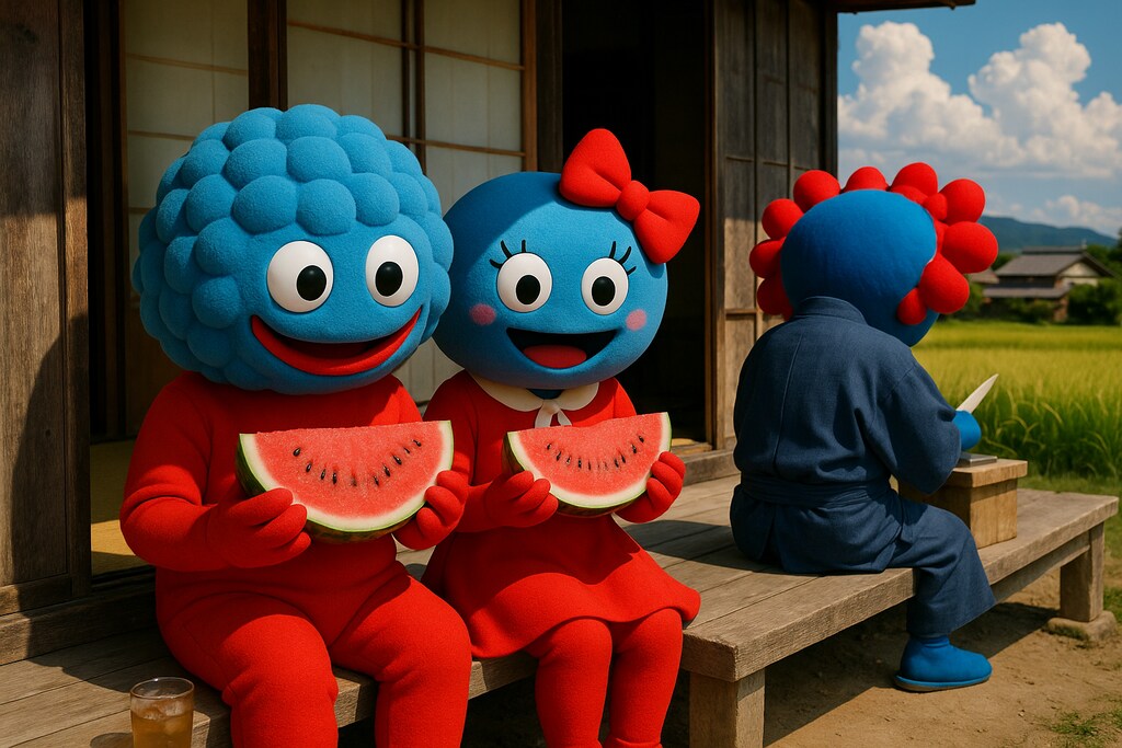 縁側での夏の挨拶 🍉