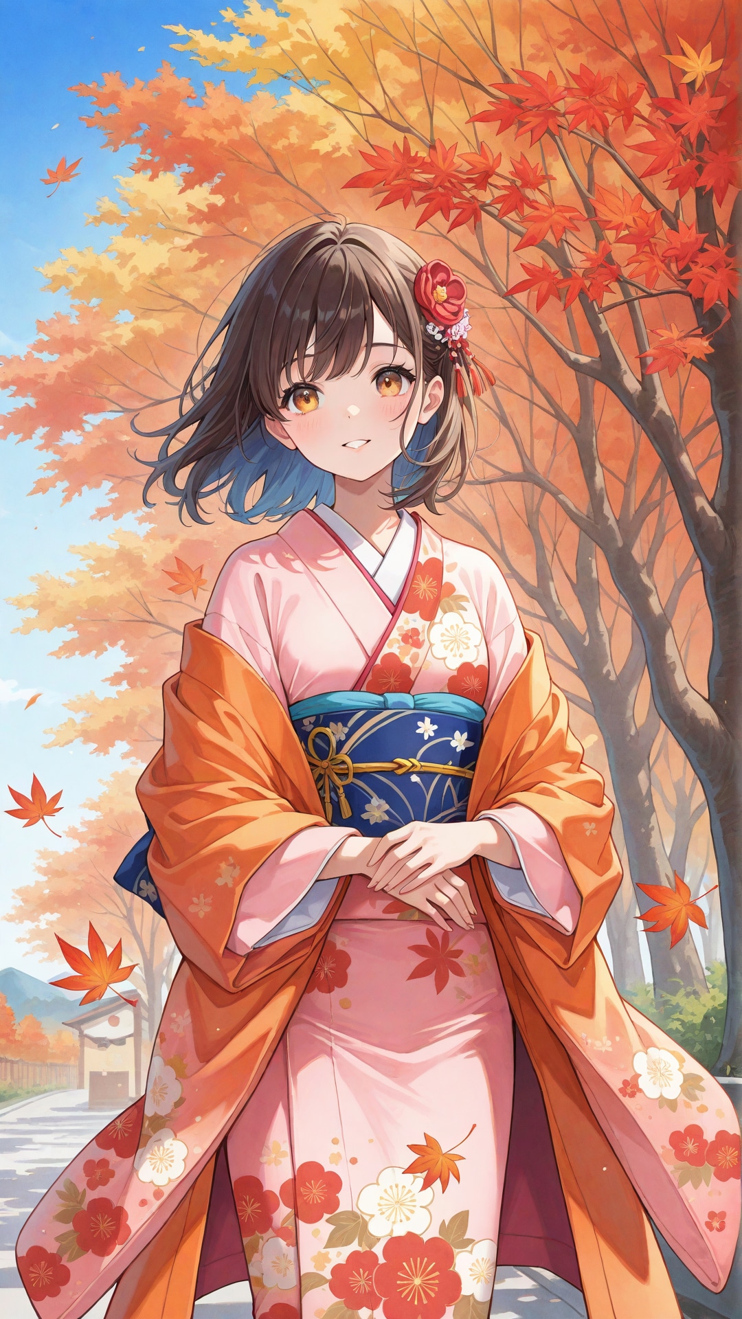 紅葉と着物 | の人気AIイラスト・グラビア