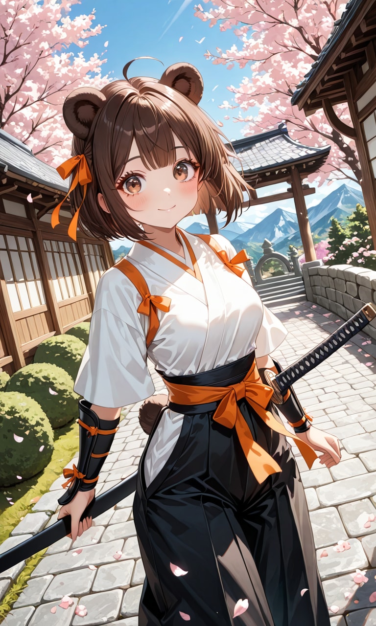 ブルア(べあのん)刀を携えて