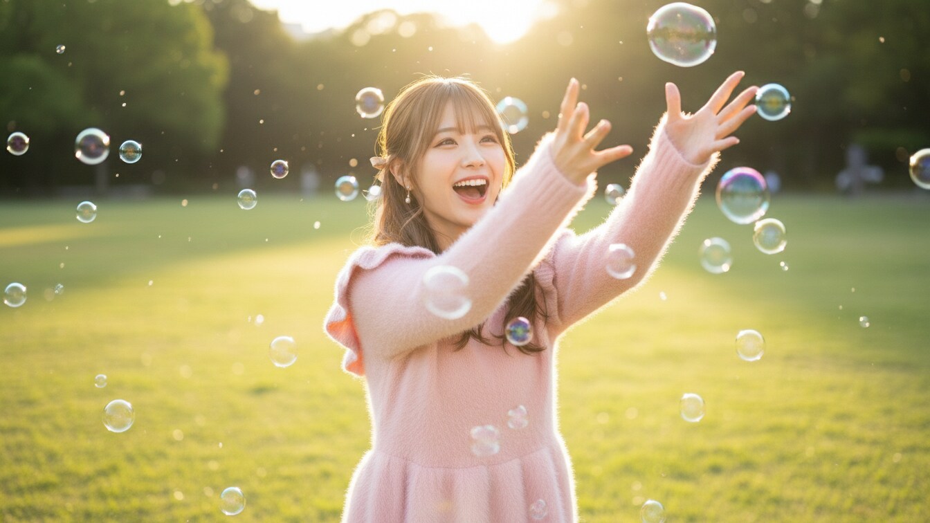 シャボン玉を追いかけて | の人気AIイラスト・グラビア