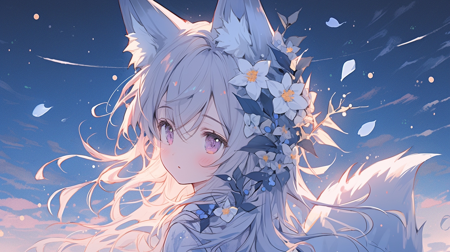 花びら舞う空の狐姫の約束 | の人気AIイラスト・グラビア