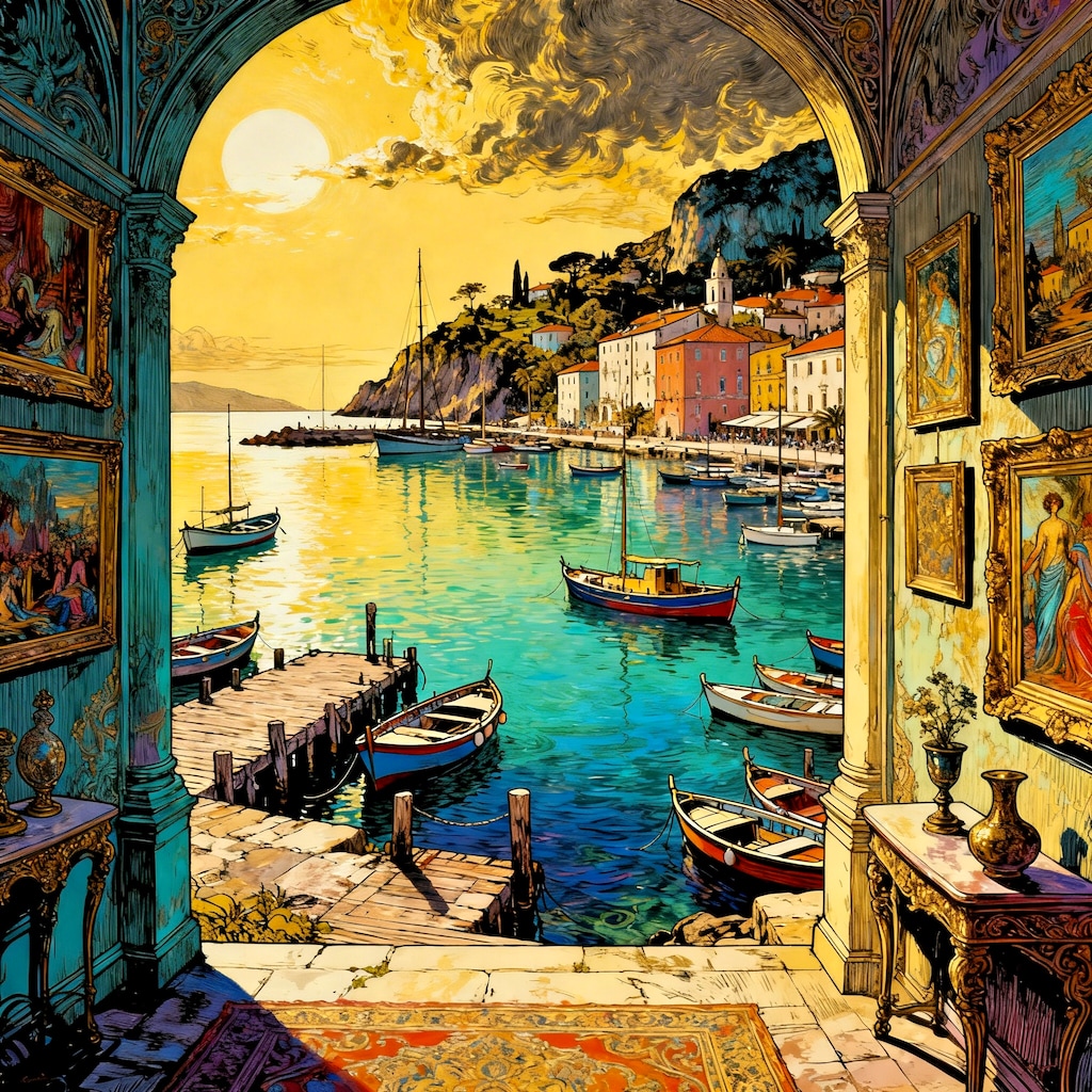 夕陽の差し込む部屋