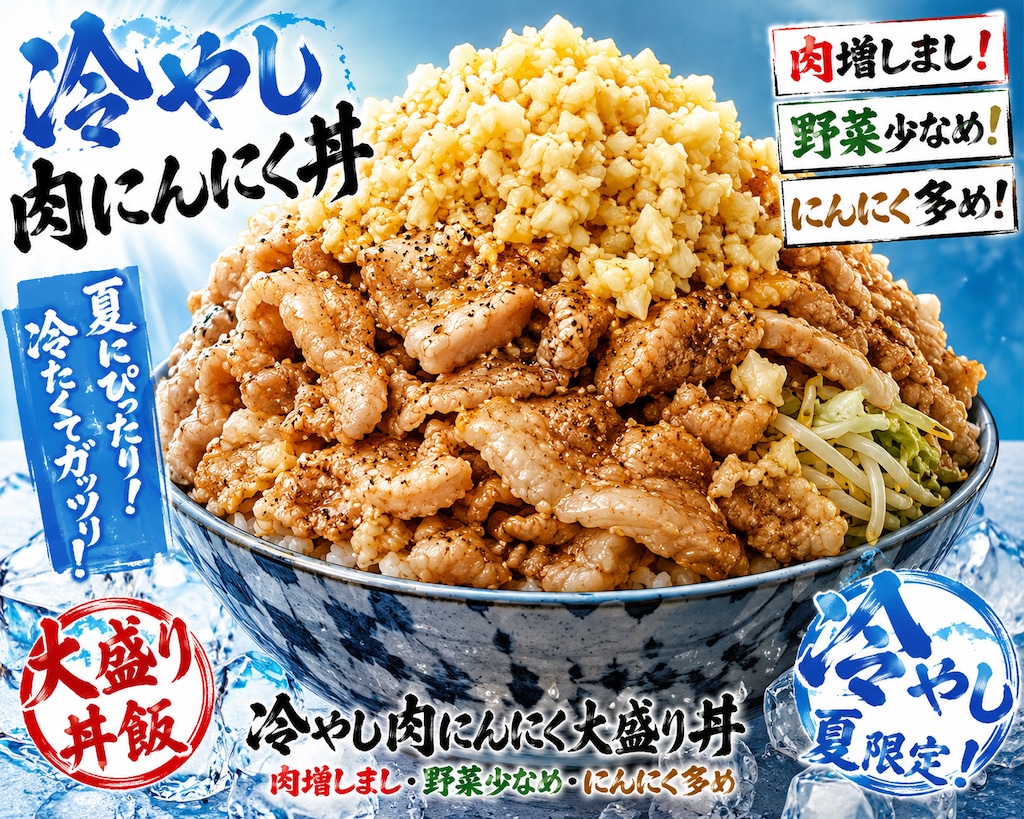 新・３大「 夏の料理 冷やし肉にんにく丼」