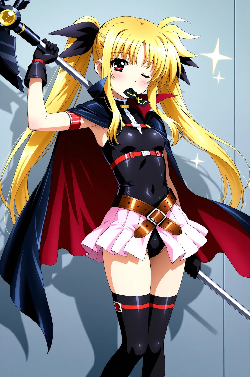 フェイト➡　このポーズ少し恥ずかしいんですよ