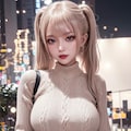 ニット素材でおっぱいラインが浮き出る巨乳ギャル part6 2枚目