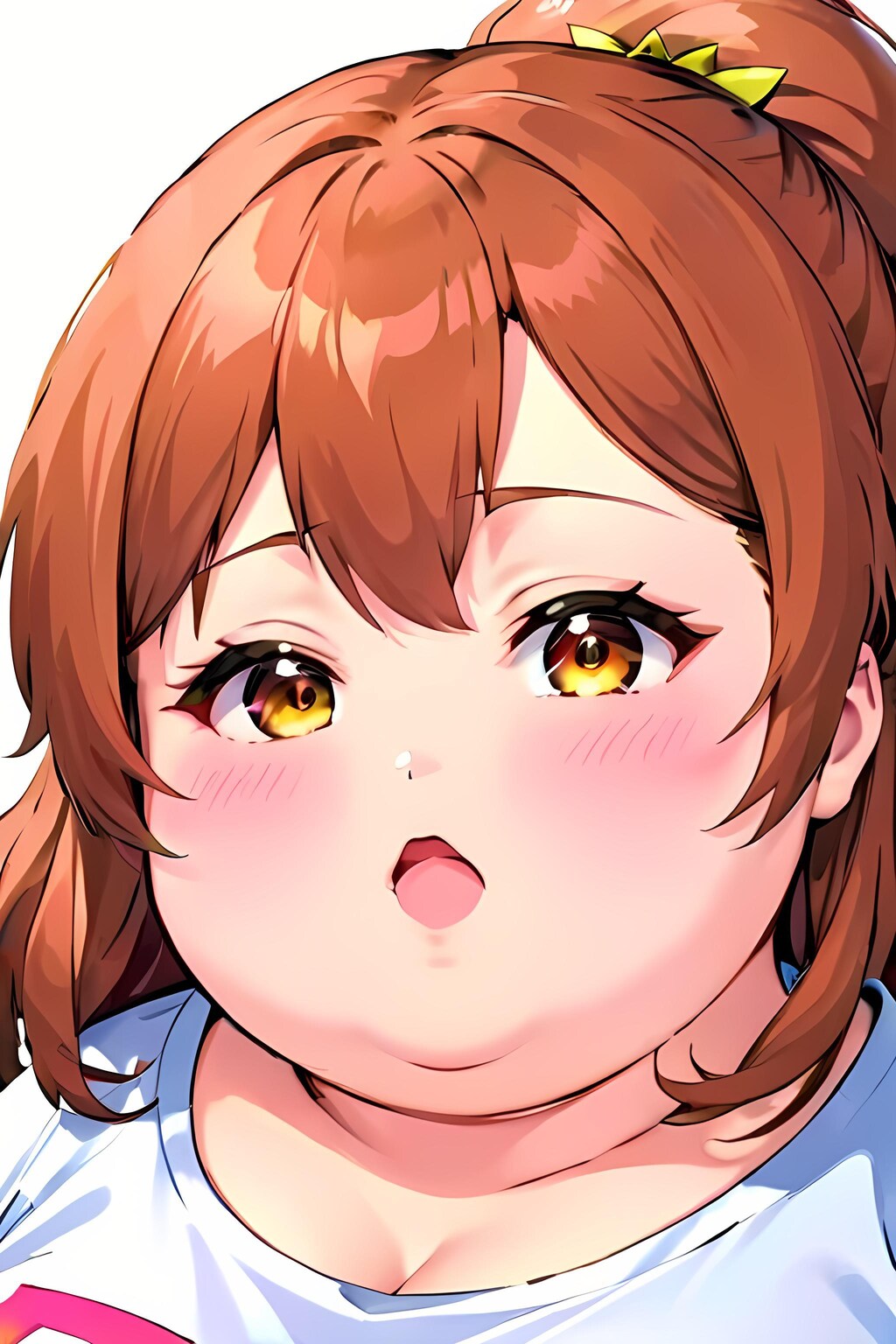 二重顎のミケぽちゃ女子