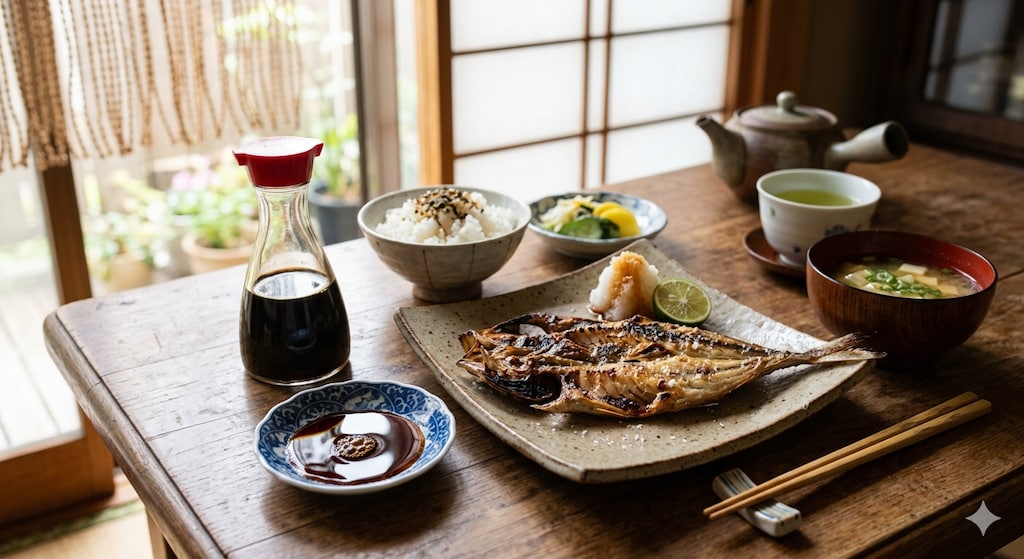 朝の食卓。